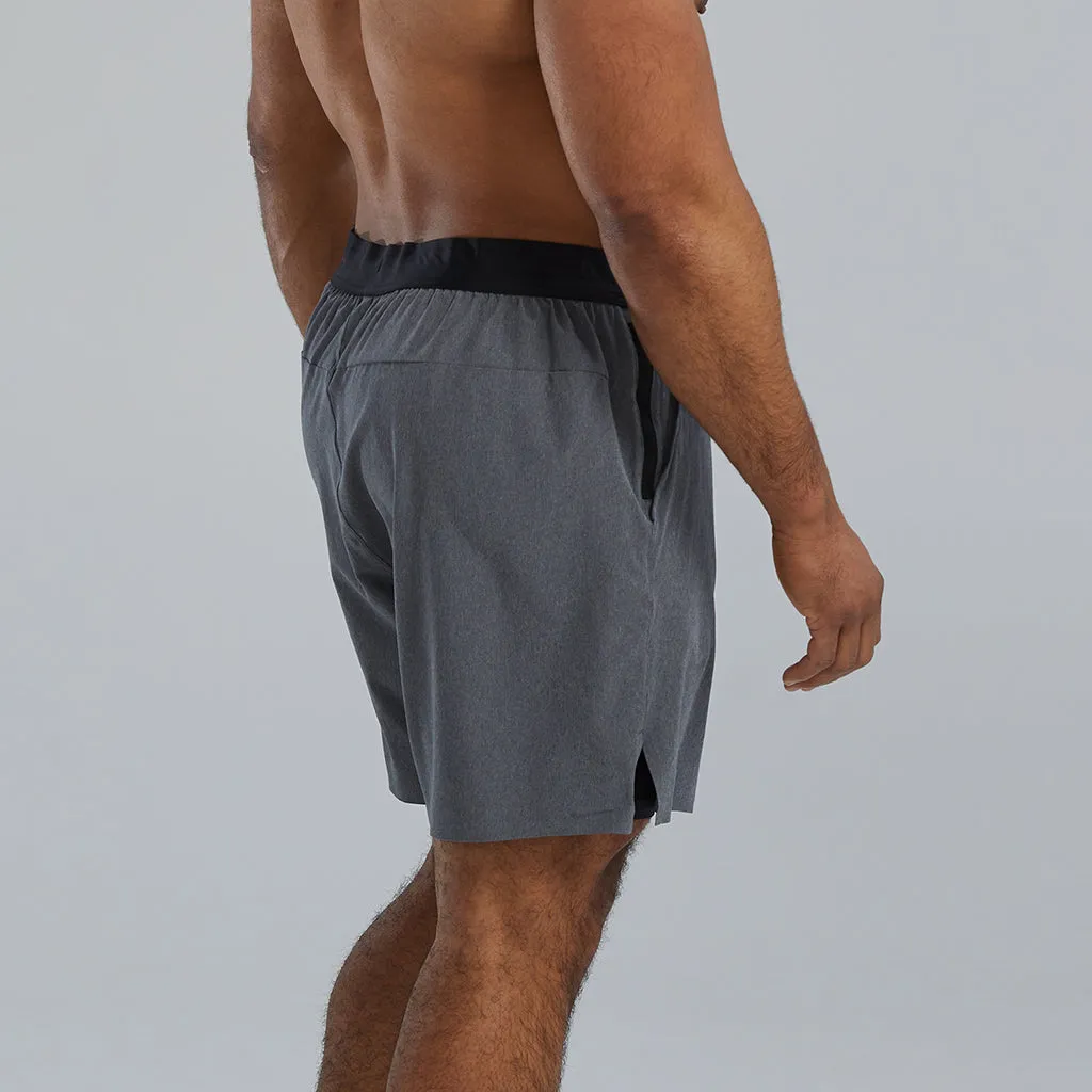 TYR Hydrosphere™ Men's Unlined 7" Unbroken Big Logo Shorts - Solid Charcoal