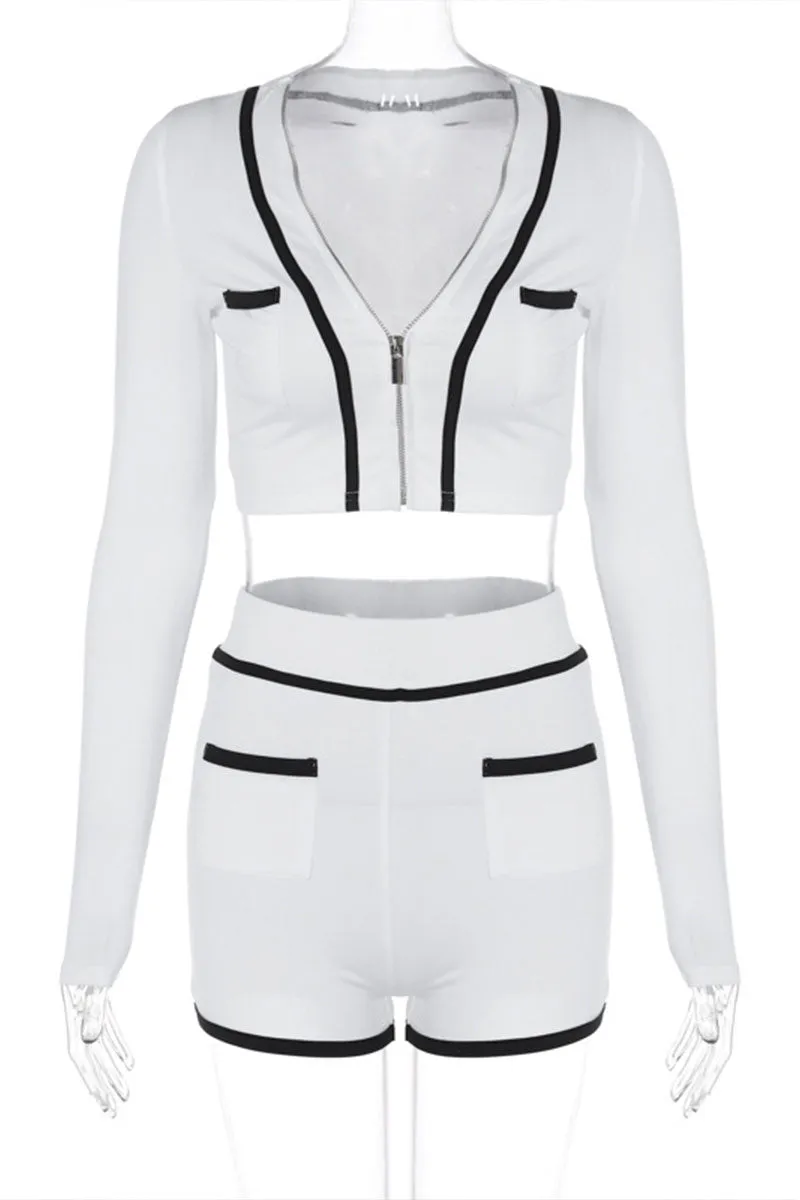 UH0410 Crop Shirt and Shorts Set