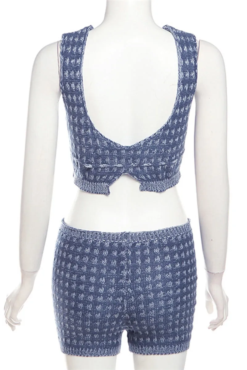UM0388 Knitted Tank and Shorts Set