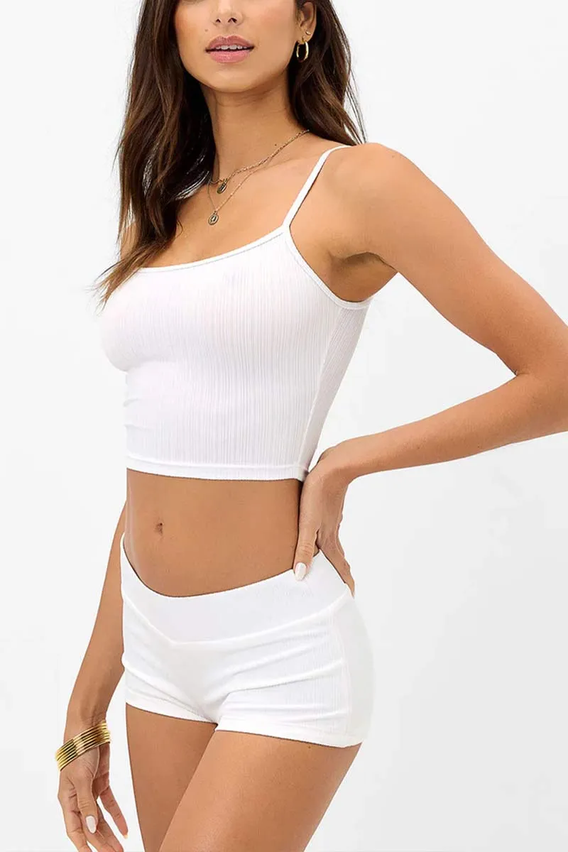 UNY4067 Solid Sleeveless Camis & Shorts Set