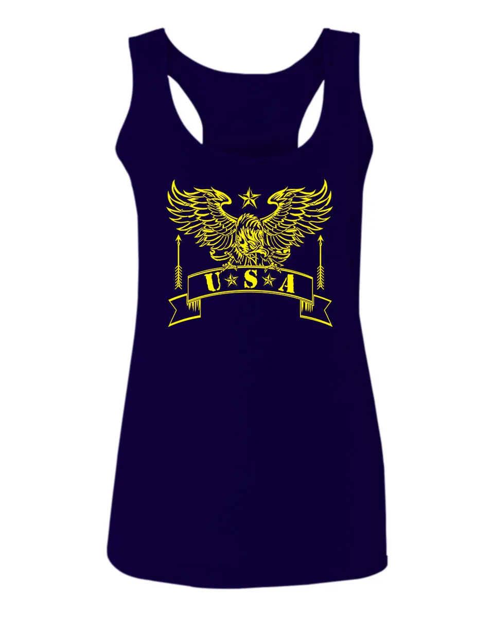USA Military Eagle American Proud United States of America U.S.  women's Tank Top sleeveless Racerback