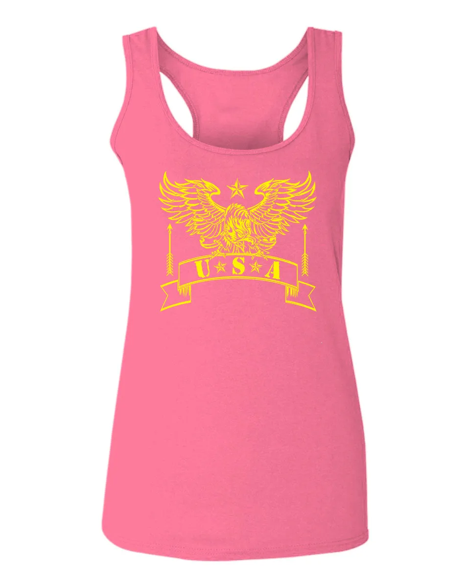 USA Military Eagle American Proud United States of America U.S.  women's Tank Top sleeveless Racerback