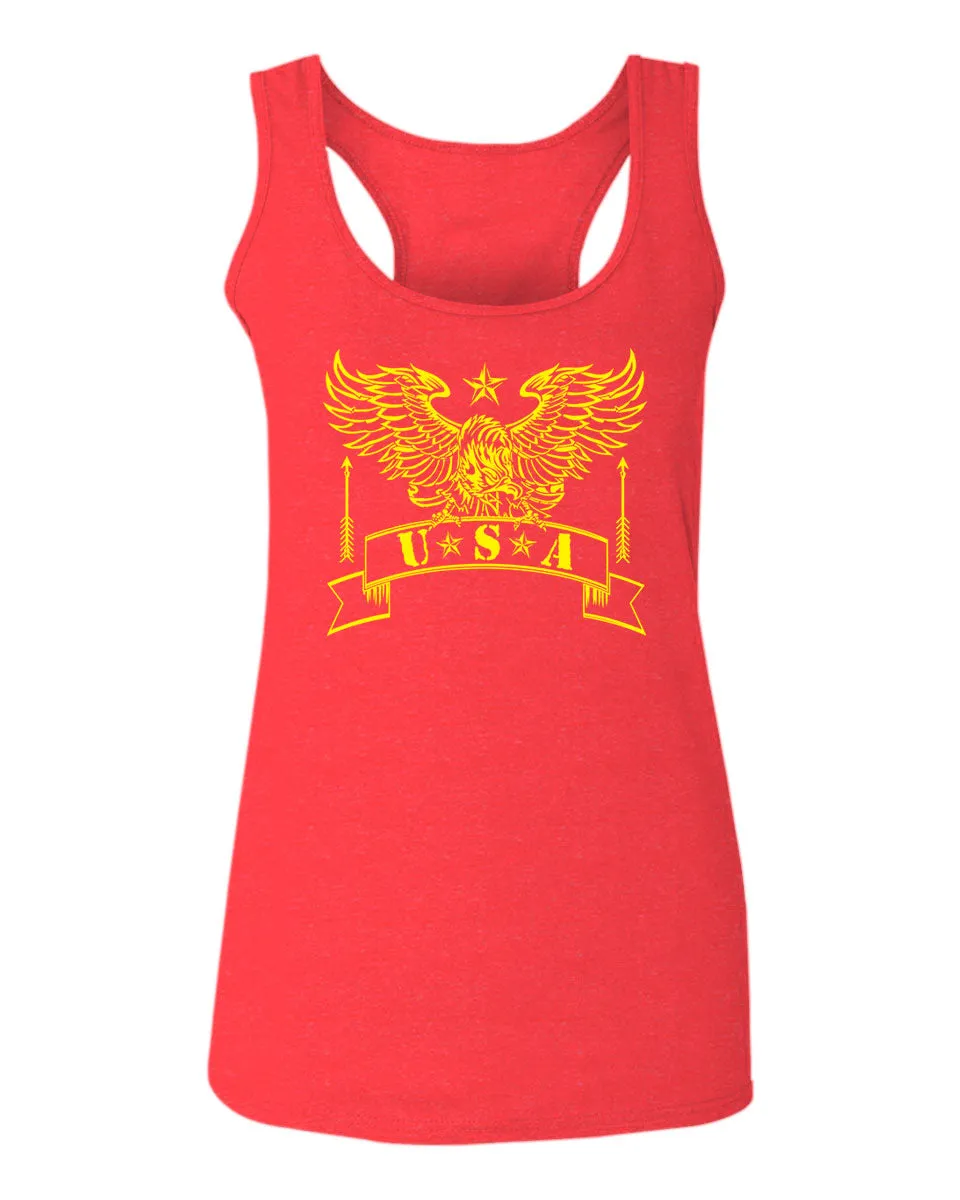 USA Military Eagle American Proud United States of America U.S.  women's Tank Top sleeveless Racerback