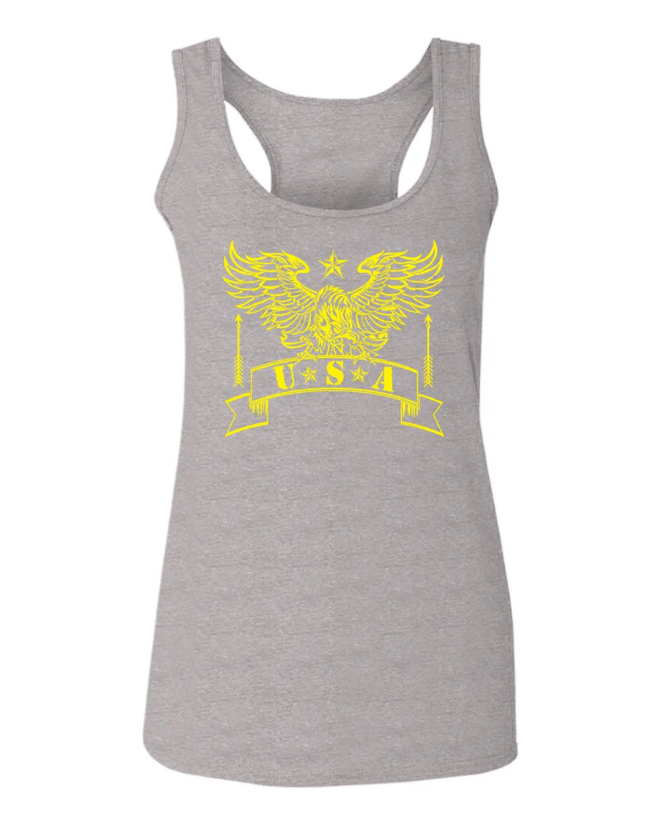 USA Military Eagle American Proud United States of America U.S.  women's Tank Top sleeveless Racerback