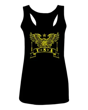 USA Military Eagle American Proud United States of America U.S.  women's Tank Top sleeveless Racerback
