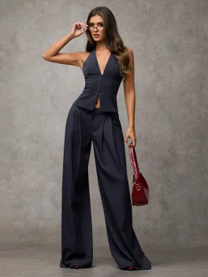 VARELLE | V-Neck Tie-Neck Blazer Vest