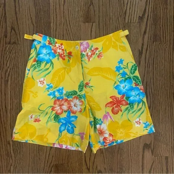 Vibtage 1980’s 1990’s Ralph Lauren high waist floral Bermuda shorts sz 4 P