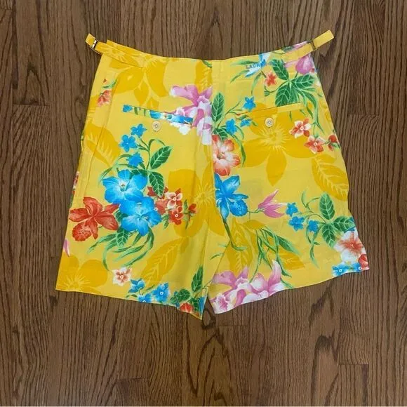 Vibtage 1980’s 1990’s Ralph Lauren high waist floral Bermuda shorts sz 4 P