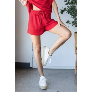 Waffle Textured Knit Shorts