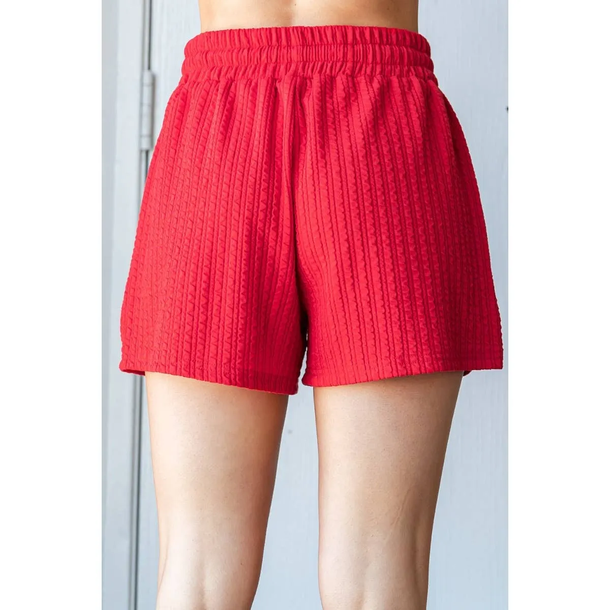 Waffle Textured Knit Shorts