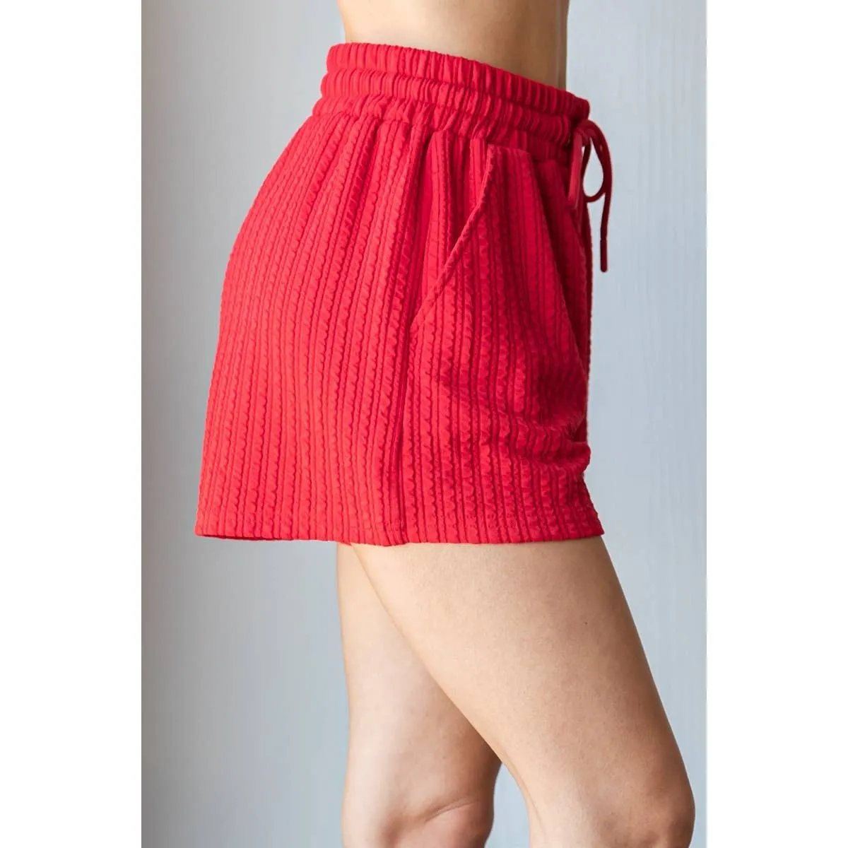 Waffle Textured Knit Shorts