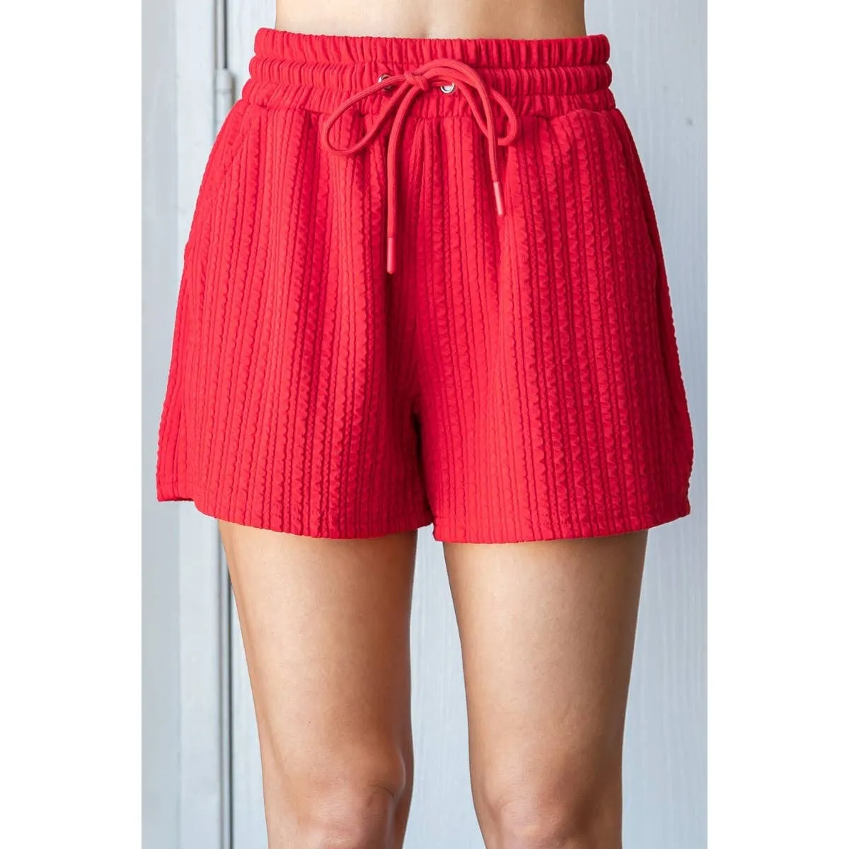 Waffle Textured Knit Shorts