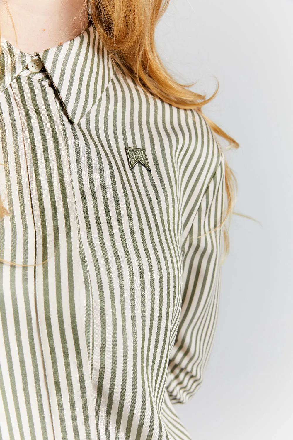 Walker Dress Shirt Olive Stripe