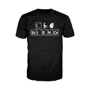 Weird Science I (Stick Figure Anatomical Heart) Science Official Men's T-shirt (Black)