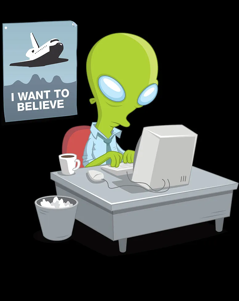 Weird Science I Want To Believe Official Men's T-shirt (Black)
