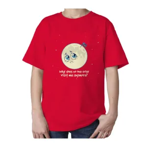 Weird Science Sad Moon Official Kid's T-shirt (Red)