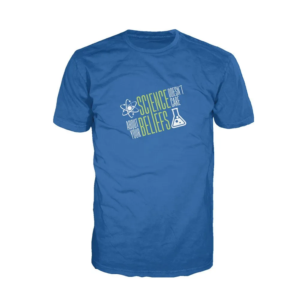 Weird Science Science Doesn't Care Official Men's T-shirt (Royal Blue)
