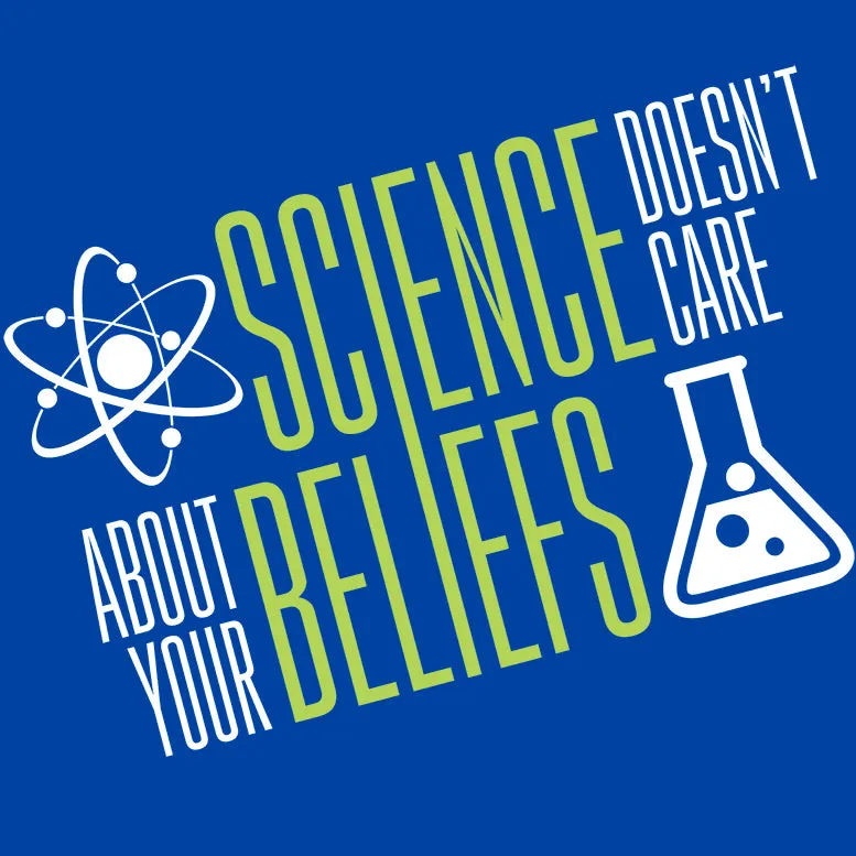Weird Science Science Doesn't Care Official Men's T-shirt (Royal Blue)