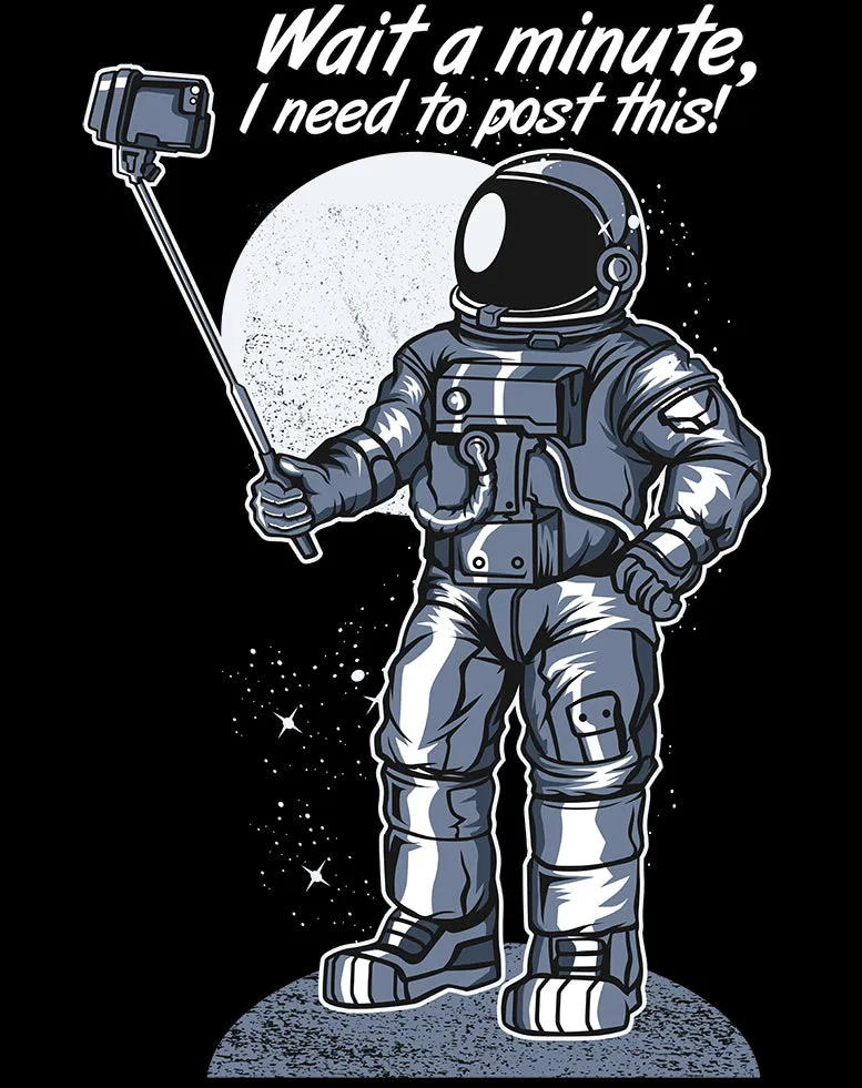 Weird Science Selfie Astronaut Official Kid's T-shirt (Black)