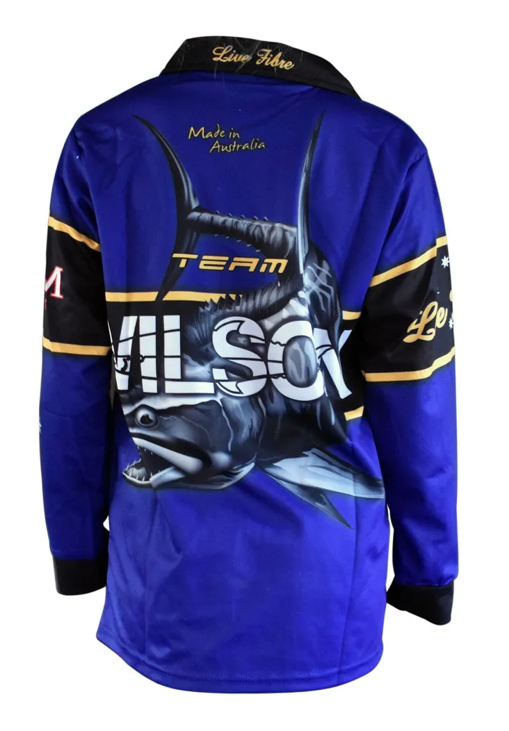 Wilson Team Long Sleeve Kids Fishing Jersey Shirt