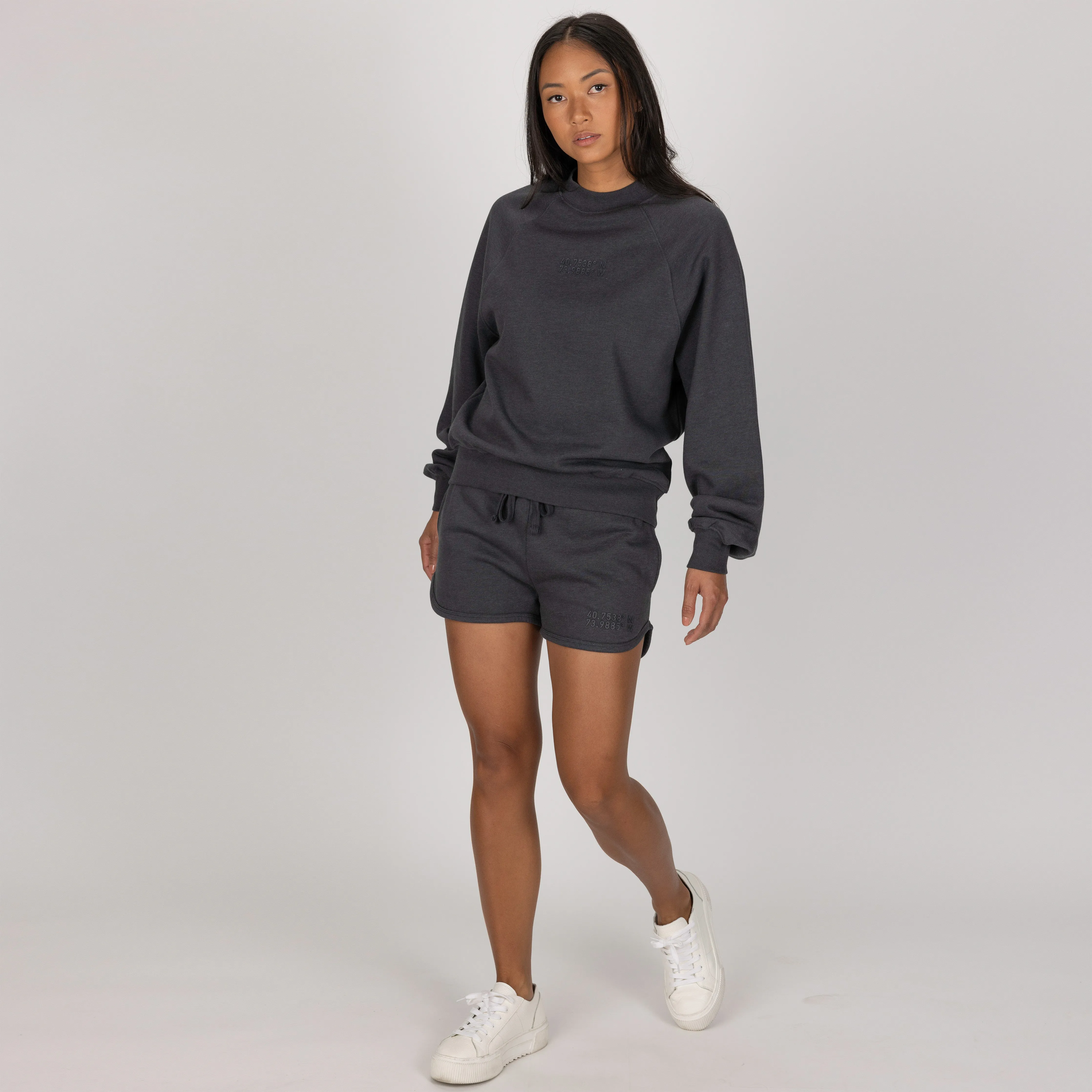 Womens Fleece Dolphin Shorts - Woodland Grey