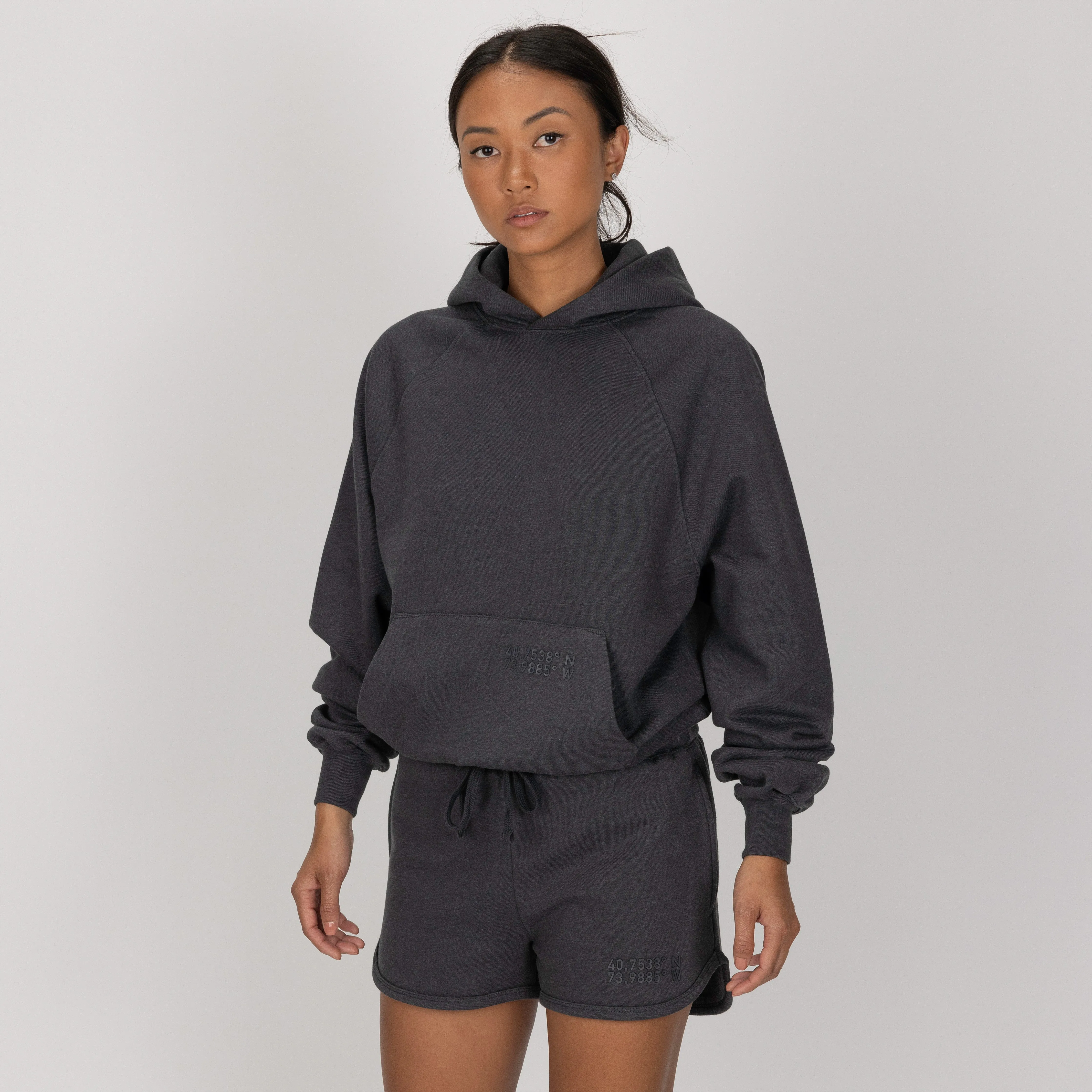 Womens Fleece Dolphin Shorts - Woodland Grey