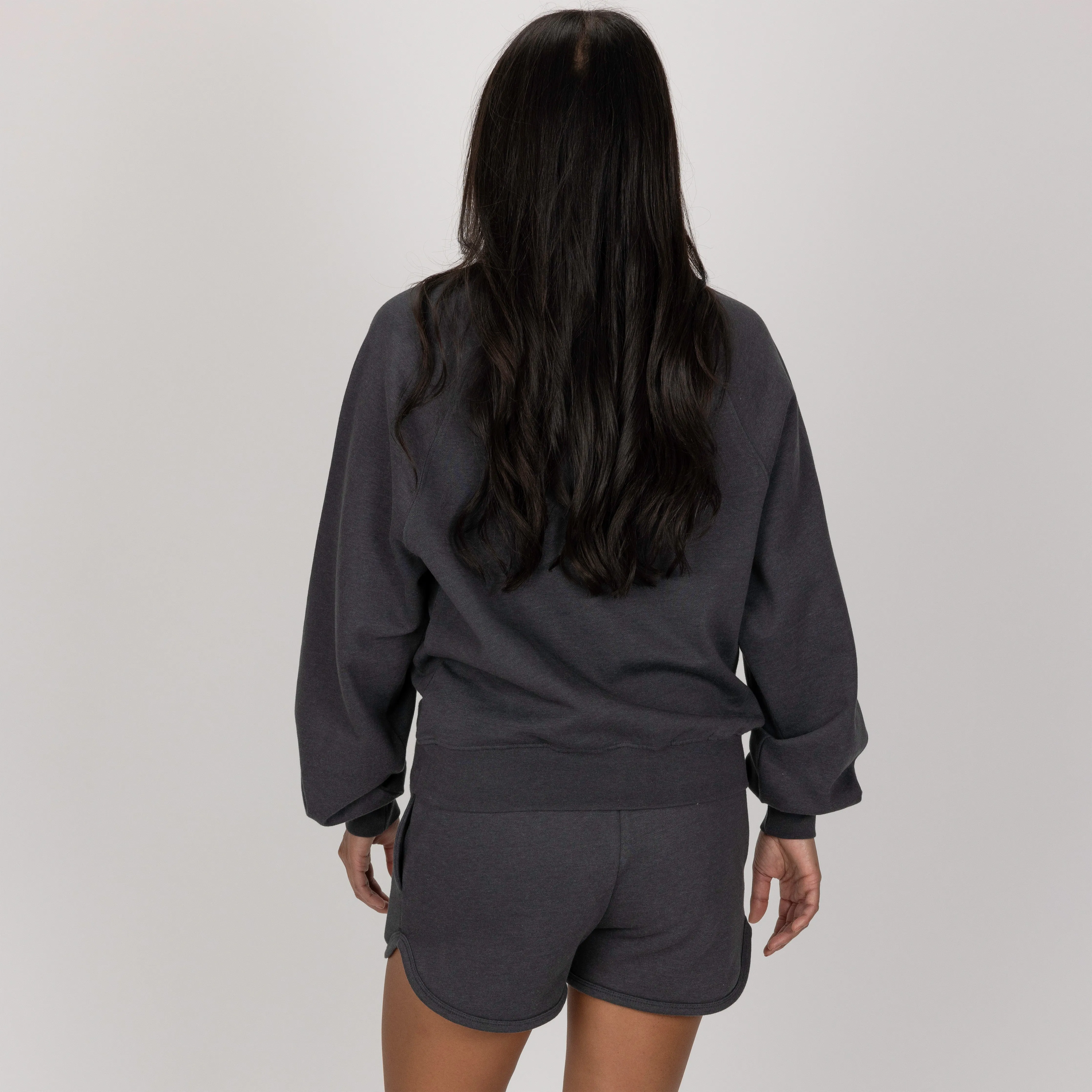 Womens Fleece Dolphin Shorts - Woodland Grey