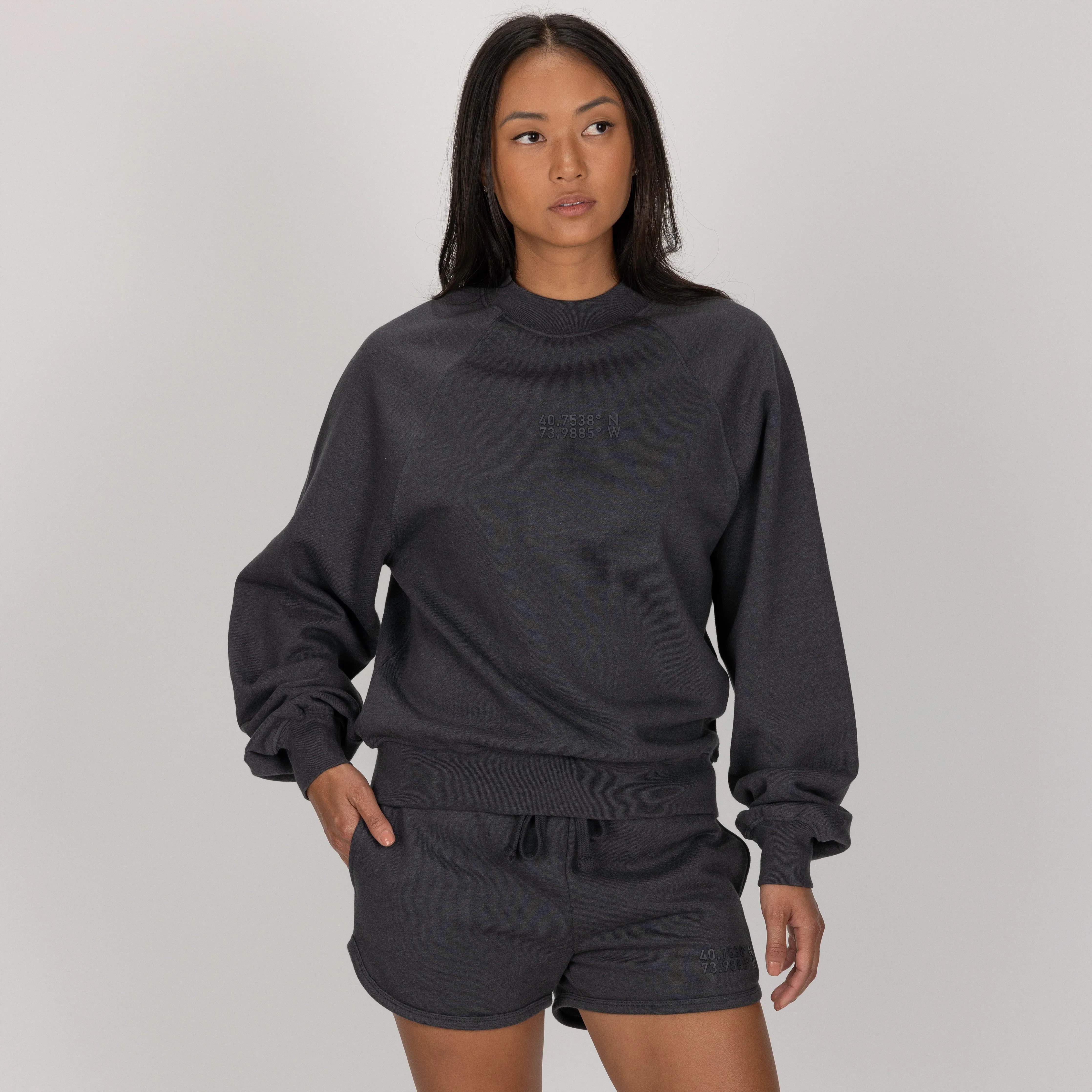 Womens Fleece Dolphin Shorts - Woodland Grey