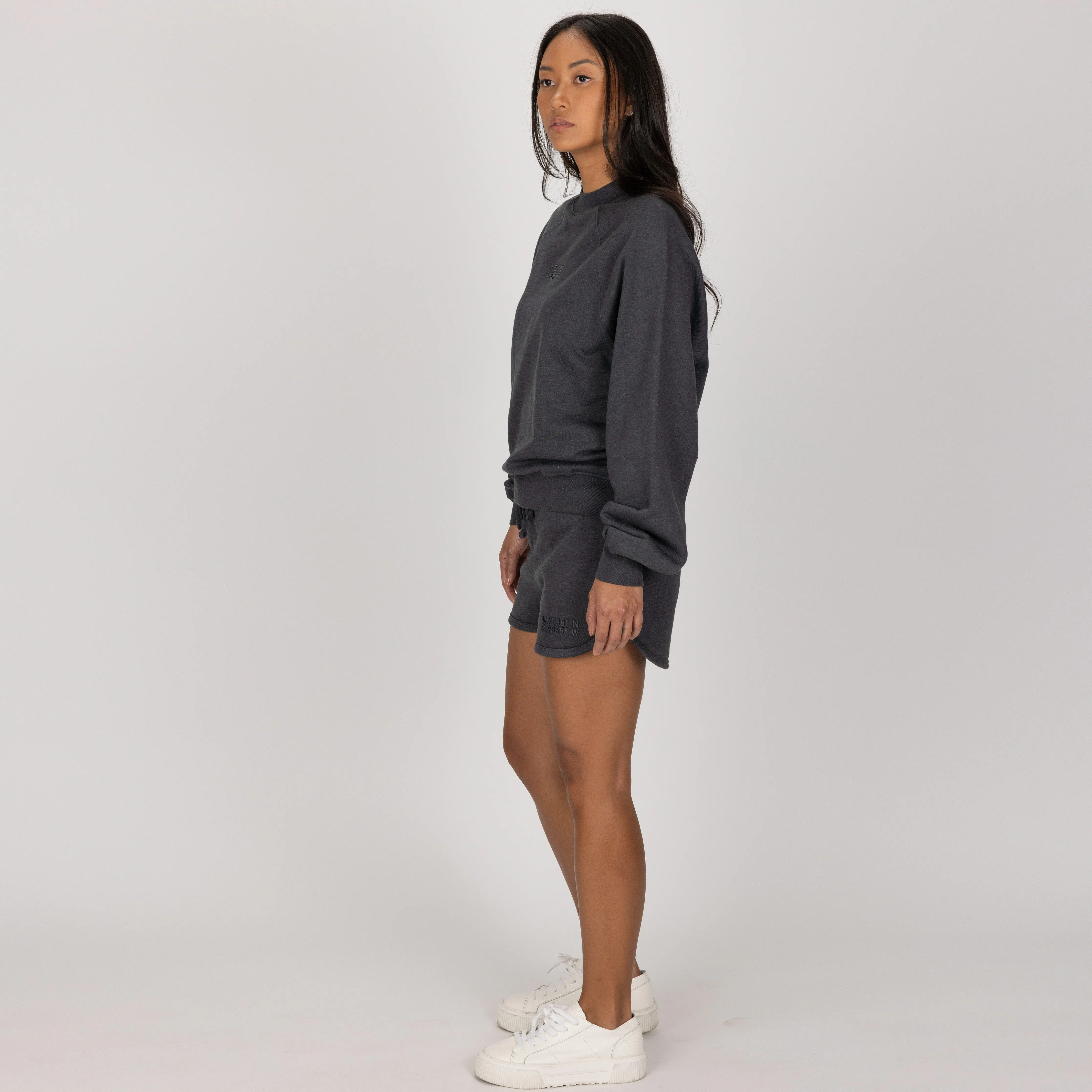 Womens Fleece Dolphin Shorts - Woodland Grey