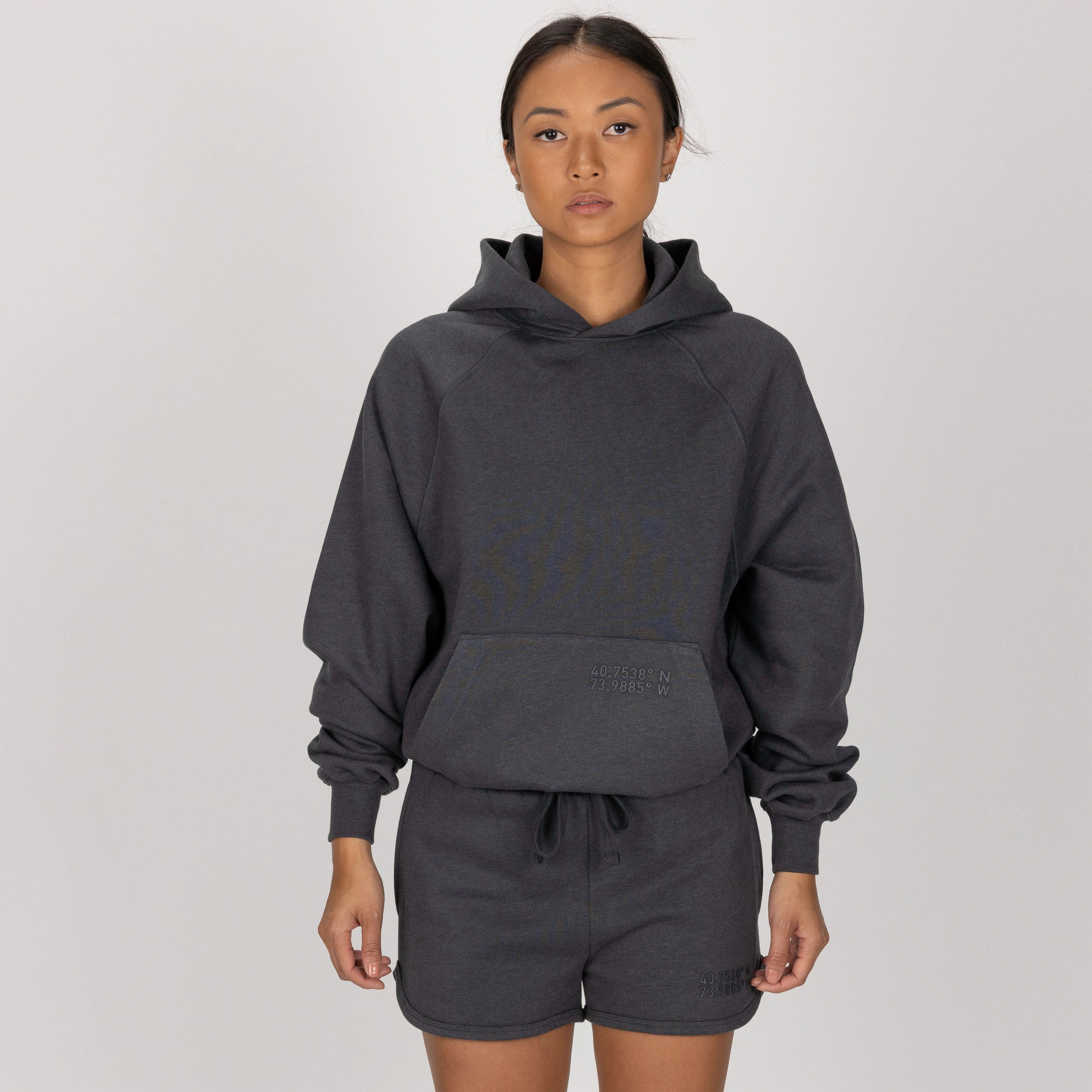 Womens Fleece Dolphin Shorts - Woodland Grey