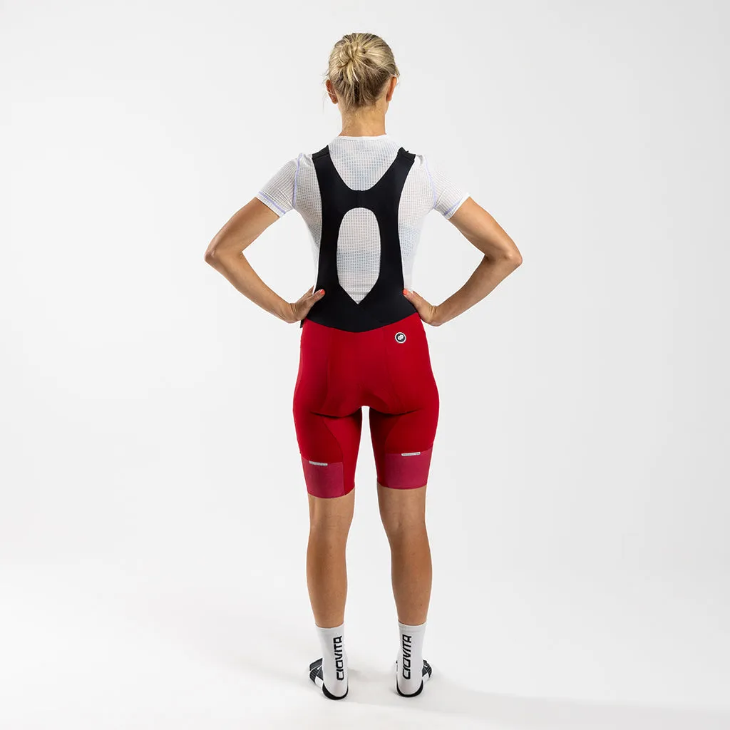 Women's Supremo Pace Bib Shorts (Red)