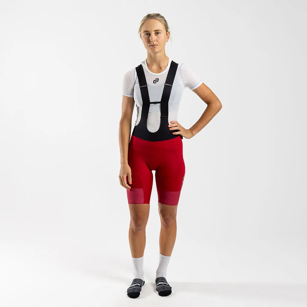 Women's Supremo Pace Bib Shorts (Red)