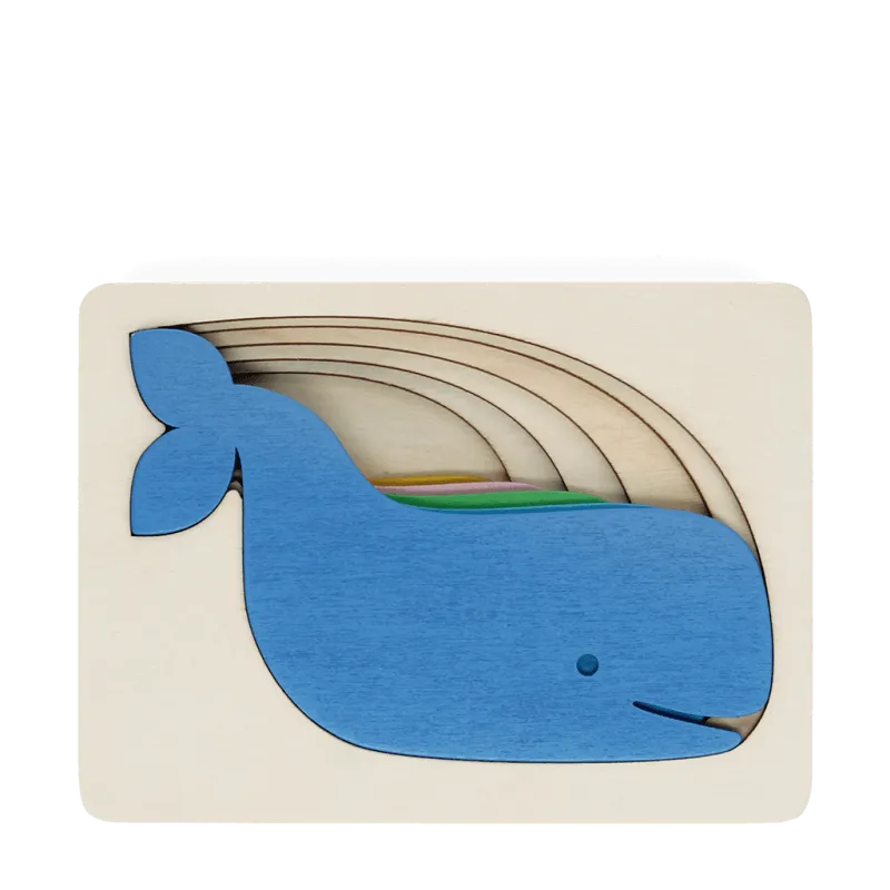Wooden Layered Puzzle - Whale