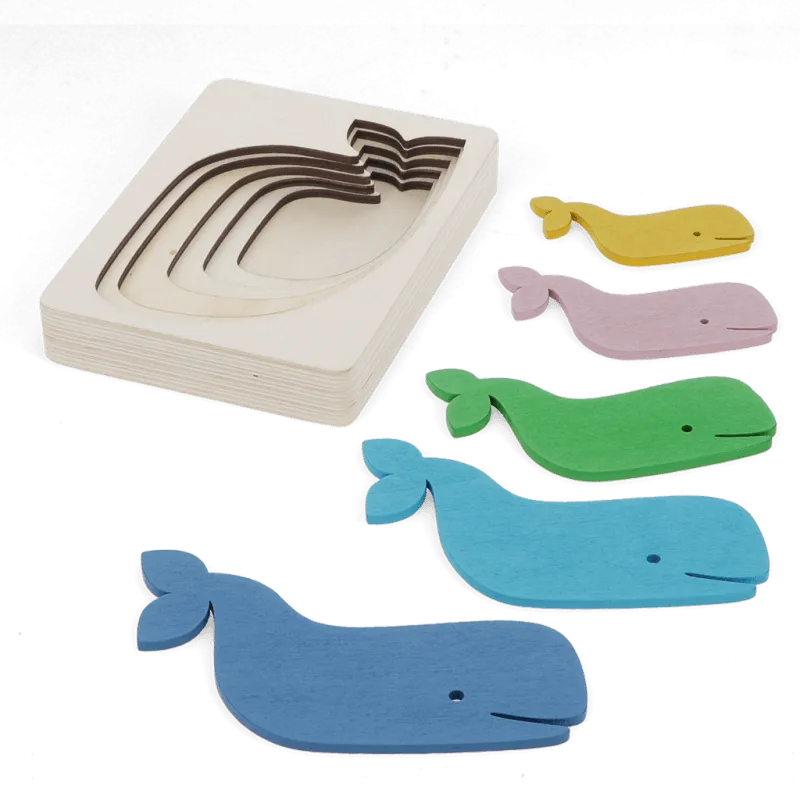 Wooden Layered Puzzle - Whale