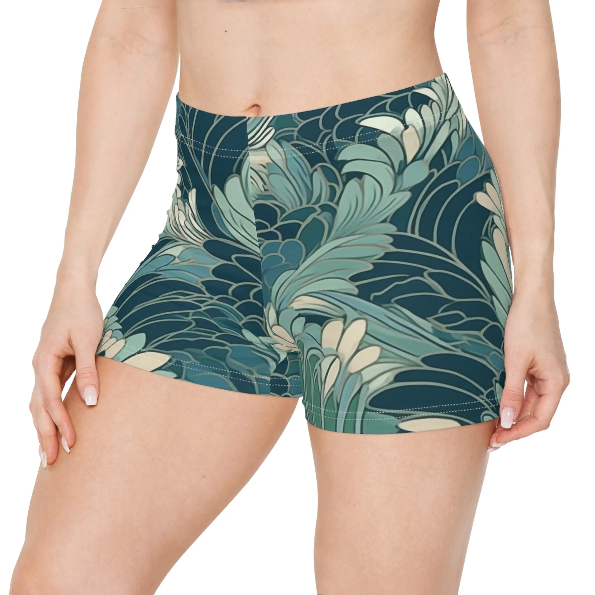 Workout Shorts - Gregoria Ustrasana Chinoiserie