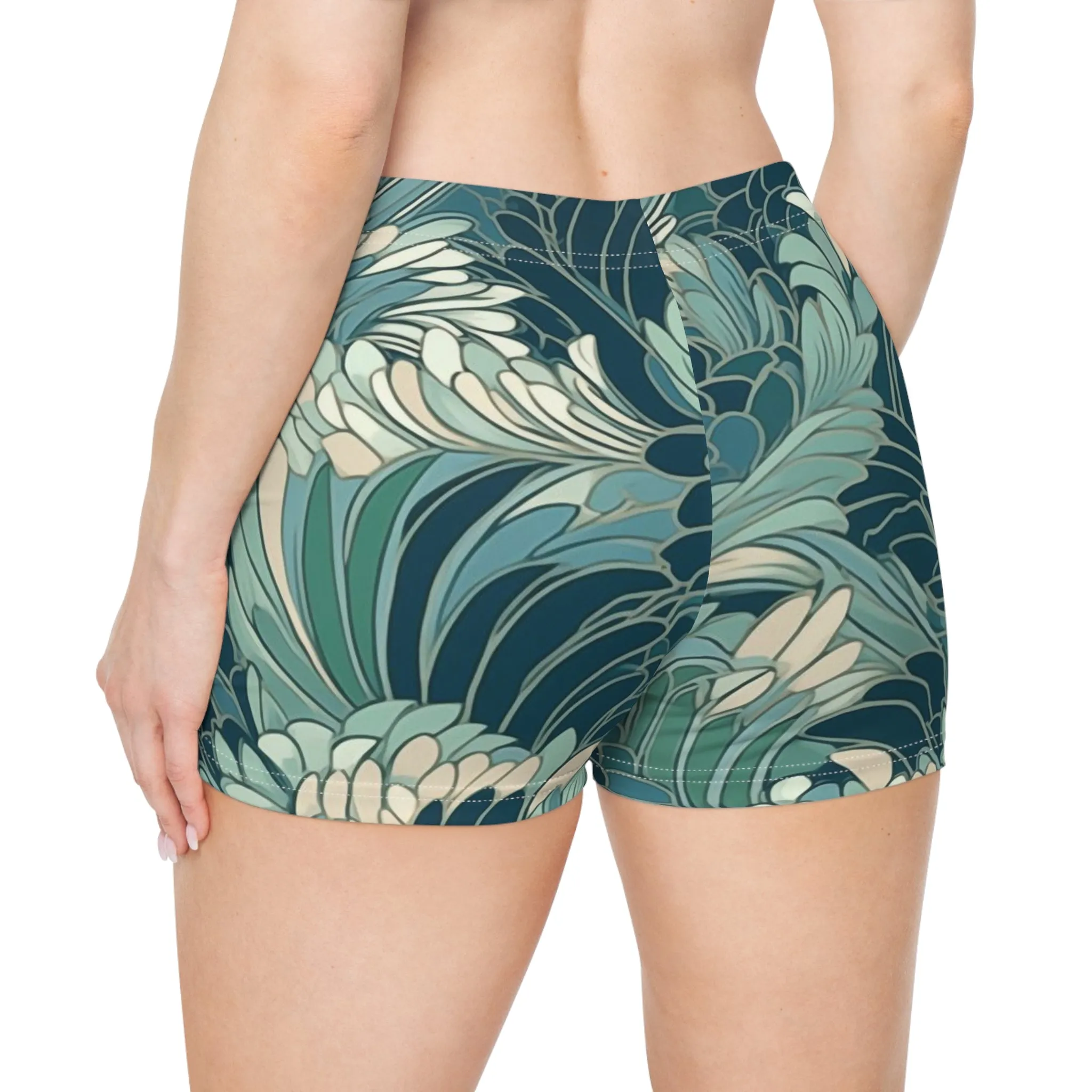 Workout Shorts - Gregoria Ustrasana Chinoiserie