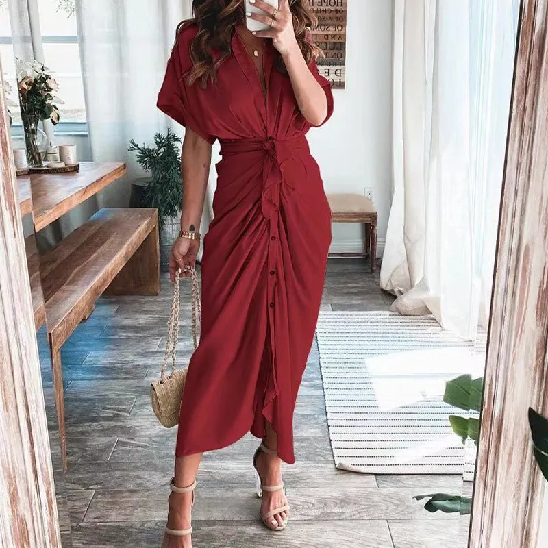 Xanthe | Long dress with button closure