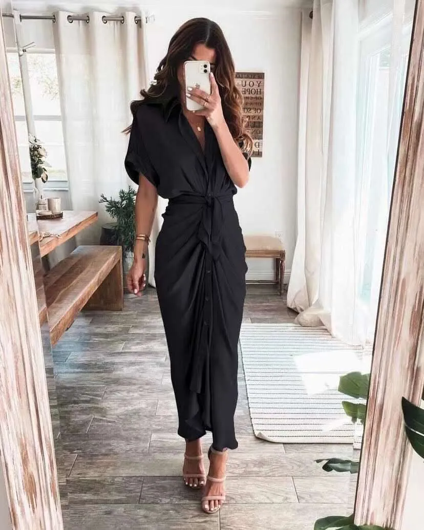 Xanthe | Long dress with button closure