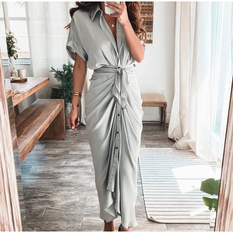 Xanthe | Long dress with button closure