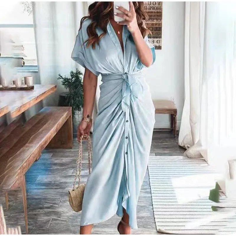 Xanthe | Long dress with button closure