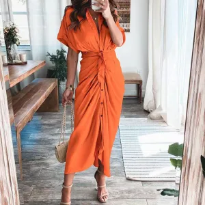 Xanthe | Long dress with button closure