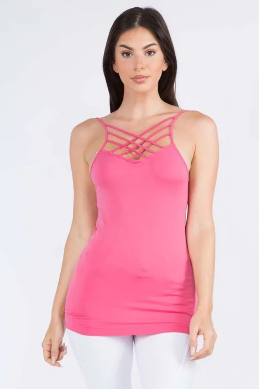 Yelete Seamless Triple Criss-Cross Front Cami