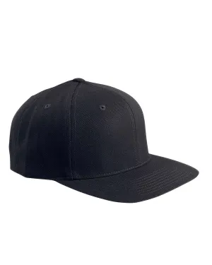 Yupoong 6-Panel Structured Flat Visor Cap | Black
