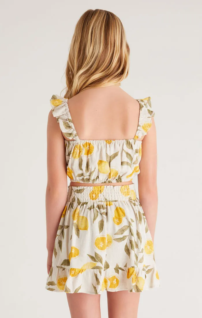 Z Supply Girls Orion Citrus Skirt - Flax