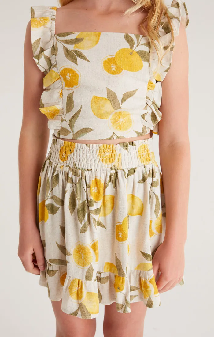Z Supply Girls Orion Citrus Skirt - Flax