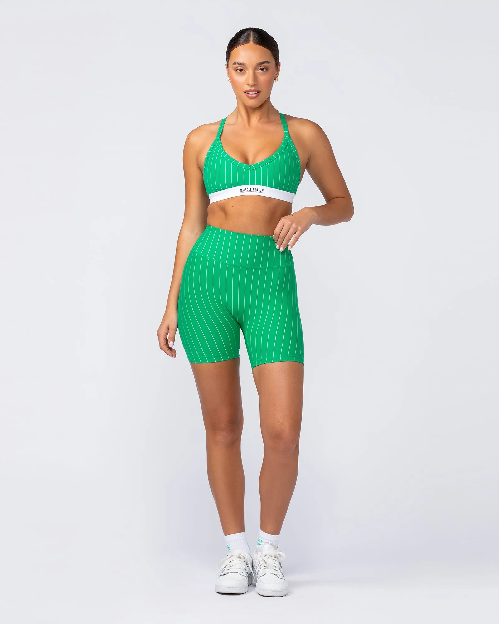 Zero Rise Signature Bike Shorts - Clover Stripe